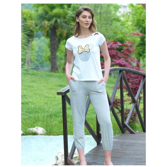 Mel Bee Other - Mickey Bow Sleeve Pajama/ Lounge set